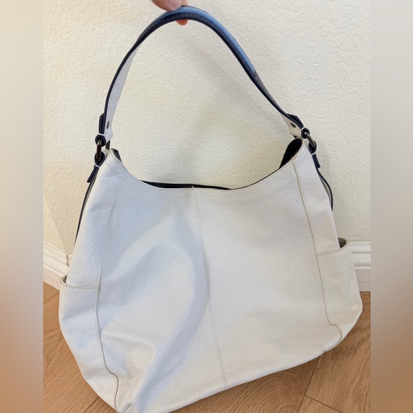 Juicy Couture White Hobo Shoulder Bag Silver Hardware Y2K Slouchy Purse - Picture 5 of 7